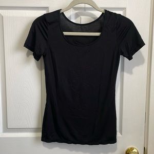 Uniqlo Black Heat Tech Scoop Neck T-shirt
